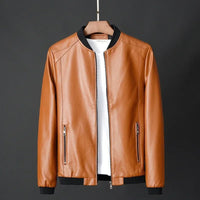 Bruno® | Leder Bikerjacke – Braun