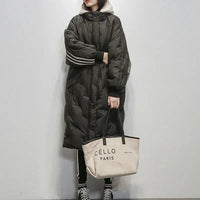 Hannelore - Lange Gefütterte Jacke – Schwarz