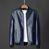 Niklaus® | Leder-Motorradjacke – Blau