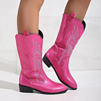 Weiche Western-Cowboystiefel für Damen | Bequem – Rosa