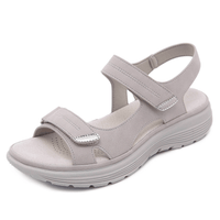 Sonja - Damen Orthopädische Ledersandalen mit Riemen – Grau