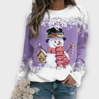 Mailena – Weihnachtspullover mit Schneemann – Lila