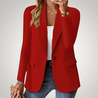Maja | Damen Lässiger Reverskragen Taillierter Blazer – Rot