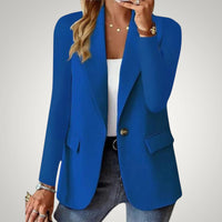 Maja | Damen Lässiger Reverskragen Taillierter Blazer – Blau