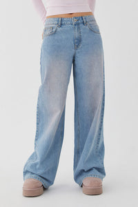 Malin | Weite Schlagjeans – Lagunenblau