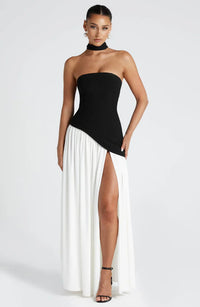 ZADIE – Dein Boho-Maxikleid für den Sommertraum – Schwarz/Weiß
