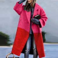 Marlene | Damen Lang Oversize Wollmantel – Rot