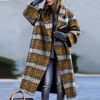 Marlene | Damen Lang Oversize Wollmantel – Gelb