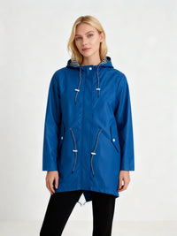 Marlene | Wetterfester Kapuzenmantel – Blau