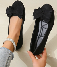 Marlotta | Damen Ballerinas mit Schleife – Schwarz