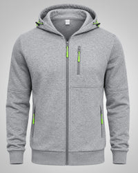 Martin | Herren Sportliches Reißverschluss Hoodie – Hellgrau
