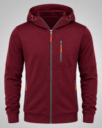 Martin | Herren Sportliches Reißverschluss Hoodie – Rot