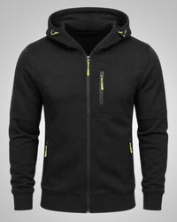 Martin | Herren Sportliches Reißverschluss Hoodie – Schwarz