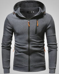 Martin | Herren Sportliches Reißverschluss Hoodie – Dunkelgrau