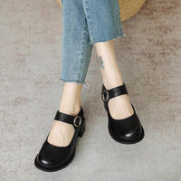 Mila® | Agnes Leder Mary Janes – Schwarz