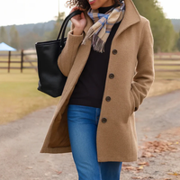 Mathilda | Langer Trenchcoat mit Knopfleiste – Khaki