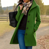 Mathilda | Langer Trenchcoat mit Knopfleiste – Moosgrün