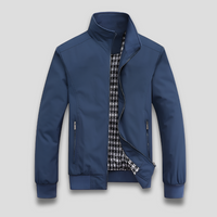 Mats | Herren leichte Reißverschlussjacke Stehkragen – Blau