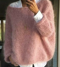 Melanie | Damen Kuscheliger Oversize Strickpullover – Rosa