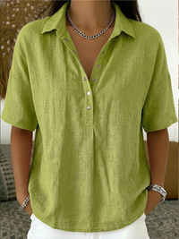 Merle | Klassische Hemdkragen Bluse – Grün