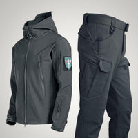 Michael | Herren Taktische Funktionale Kapuze Jacke – Grau