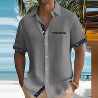 Milan | Herren Kurzarmhemd mit Kontrastdetails – Grau