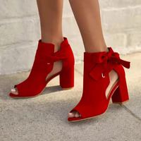 Moderne Damenstiefel mit Absatz | Bequeme – Rot