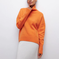 Moderner Pullover in Übergröß für Damen | Rollkragen – Orange