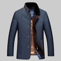 Moritz | Herren Luxuriöse Stehkragen Winterjacke – Blau
