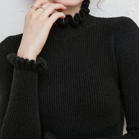 Darcy Strick-Rollkragenpullover – Schwarz