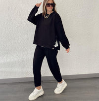 Edith Pullover und Hosen Set – Schwarz