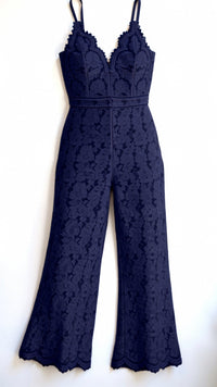 Eleonora Boho-Overall mit weitem Bein – Dunkelblau