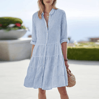Lolita | Leichtes gestreiftes Kleid – Blau