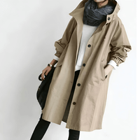 Amelia | Damen Wasserdichte Geknöpfter Trenchcoat Mantel – Beige
