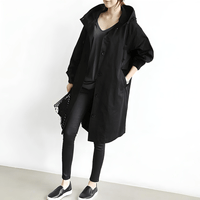 Amelia | Damen Wasserdichte Geknöpfter Trenchcoat Mantel – Schwarz