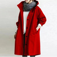 Amelia | Damen Wasserdichte Geknöpfter Trenchcoat Mantel – Rot
