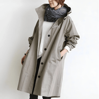 Amelia | Damen Wasserdichte Geknöpfter Trenchcoat Mantel – Khaki