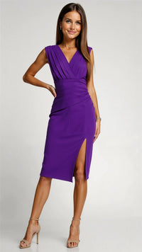 Viola - Damen Abendkleid mit plissiertem Design und zeitlosem Stil – Flieder