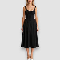 Kiana | Elegantes Midikleid – Schwarz