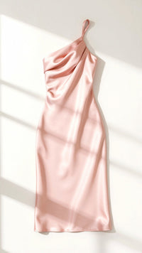 Louise One-Shoulder Midikleid – Rosa