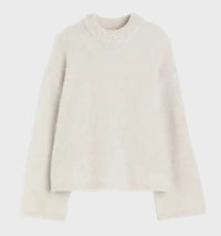 Merryn Flauschiger Strickpullover – Beige
