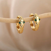 Micara - Snake Charmer - Ohrringe – Gold Grün