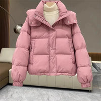 Simonne Kapuzen-Pufferjacke – Rosa