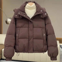 Simonne Kapuzen-Pufferjacke – Braun