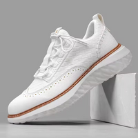 David | Stylishe Brogue Leder Sneakers für Herren – Weiß