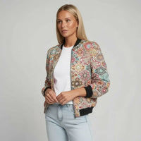Barbara | Damen Lässiger Bomber Übergangsjacke – Rosa