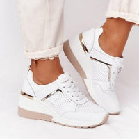 Damen Trendig Hohe Sneaker | Glanzend – Weiß