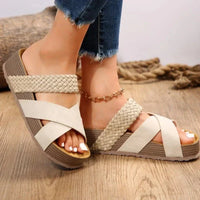 Pantoletten für Damen - Bequeme Sommerschuhe mit Fußbett für den Sommer – Weiß