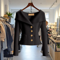 Nele | Feminine Wandelbare Strickjacke – Schwarz