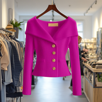 Nele | Feminine Wandelbare Strickjacke – Rosa